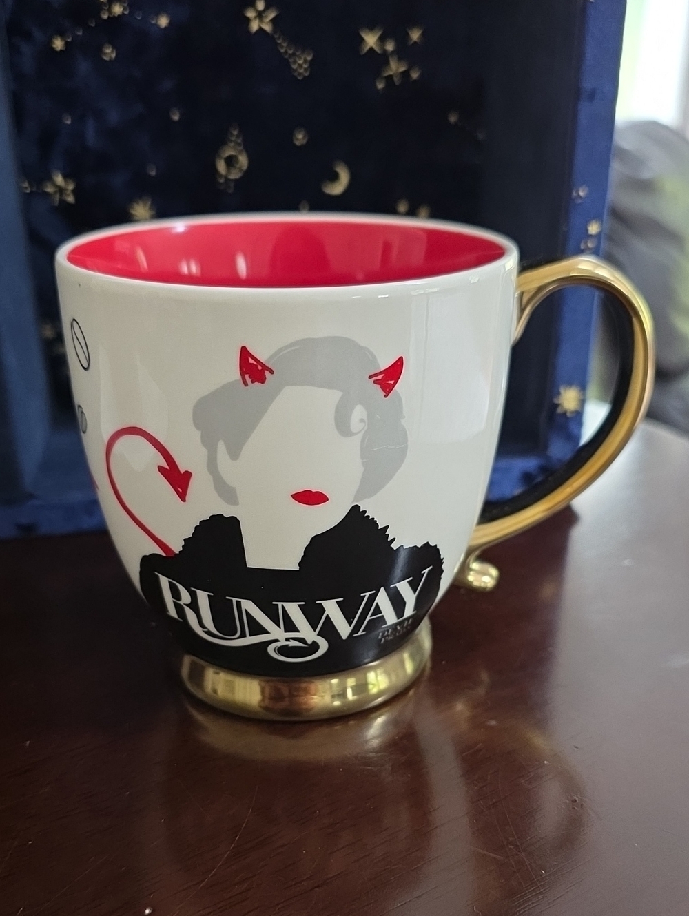 Devil Wears Prada Runway Devilish Ceramic Mug with Gold Handle